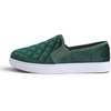 image:imageFEVERSOLE Womens Casual Slip On Sneaker Comfort Quilted Loafer FlatsGreen Quilted Velvet Fur Lined