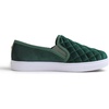 image:imageFEVERSOLE Womens Casual Slip On Sneaker Comfort Quilted Loafer FlatsGreen Quilted Velvet Fur Lined