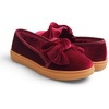 image:imageFEVERSOLE Womens Casual Slip On Sneaker Fashion Bow Tie Loafer FlatsBurgundy Velvet Fur Lined