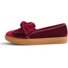 image:imageFEVERSOLE Womens Casual Slip On Sneaker Fashion Bow Tie Loafer FlatsBurgundy Velvet Fur Lined