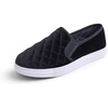 image:imageFEVERSOLE Womens Casual Slip On Sneaker Comfort Quilted Loafer FlatsBlack Quilted Velvet Fur Lined