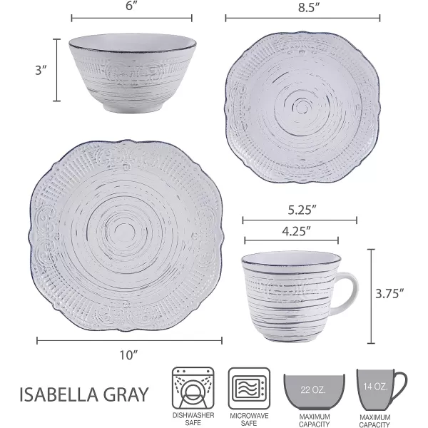 Pfaltzgraff 5274249 Bella 12 Piece Dinnerware Set, Service For 4, Multicolor