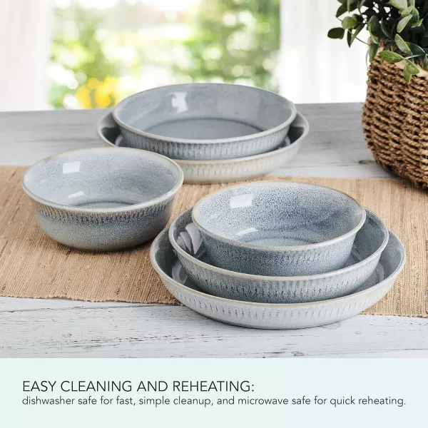 Pfaltzgraff Amara Smoke 6 Piece Dinnerware Bowl Set, Service for 2, Smoke