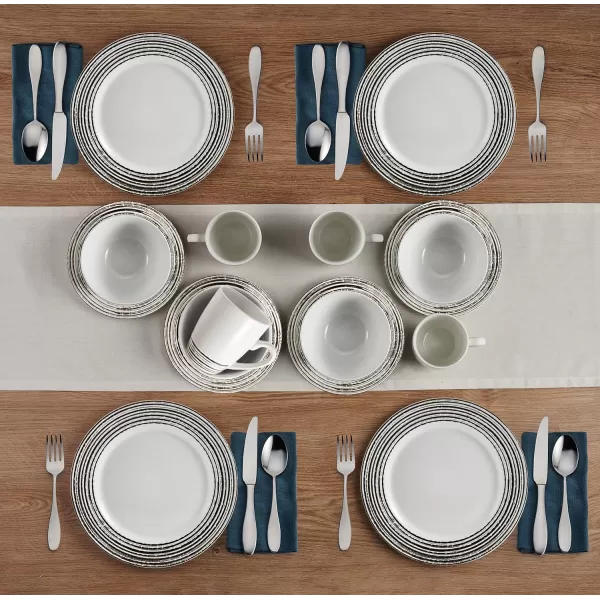 Pfaltzgraff Bryson 16-Piece Dinnerware Set, Service For 4, White