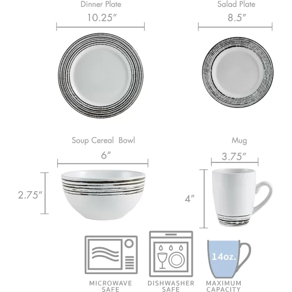 Pfaltzgraff Bryson 16-Piece Dinnerware Set, Service For 4, White