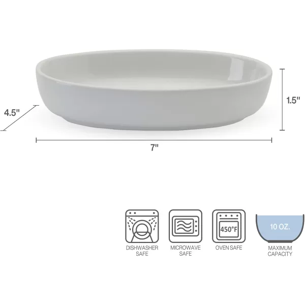 Pfaltzgraff Burrito Oval Set of 4 Dip Fruit Bowls, 7-Inch, White