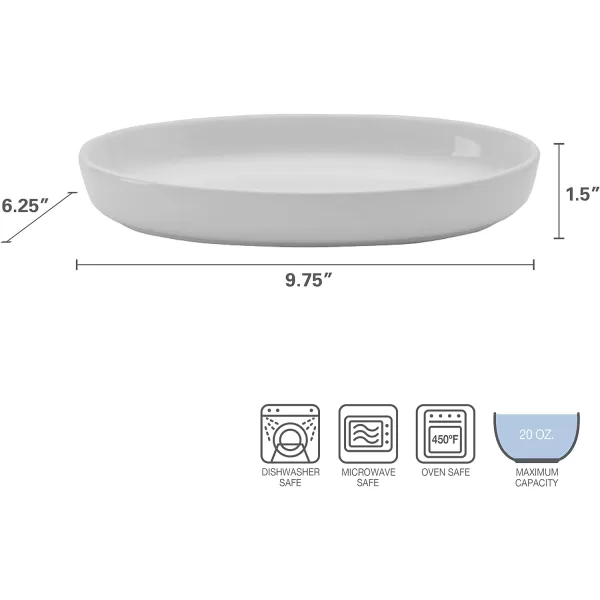 Pfaltzgraff Burrito Oval Set of 4 Dip Fruit Bowls, 7-Inch, White
