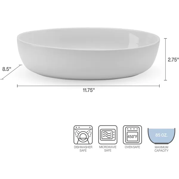 Pfaltzgraff Burrito Oval Set of 4 Dip Fruit Bowls, 7-Inch, White)