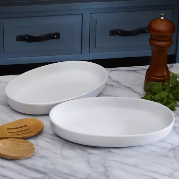 Pfaltzgraff Burrito Oval Set of 4 Dip Fruit Bowls, 7-Inch, White