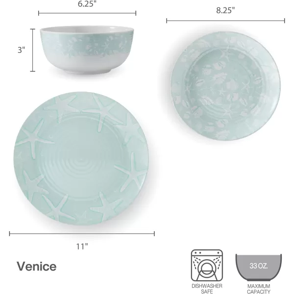 Pfaltzgraff Chateau 12 Piece Outdoor Melamine Dinnerware Set, Service for 4, White