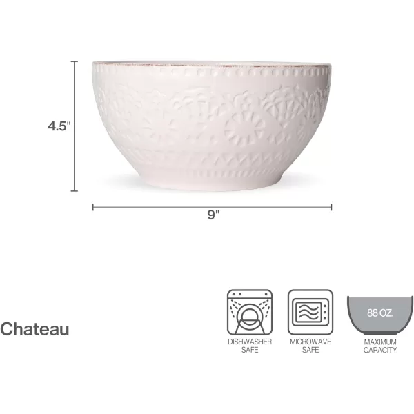Pfaltzgraff Chateau Cream Serving Bowl, 9-Inch, cream, white, 4 quarts