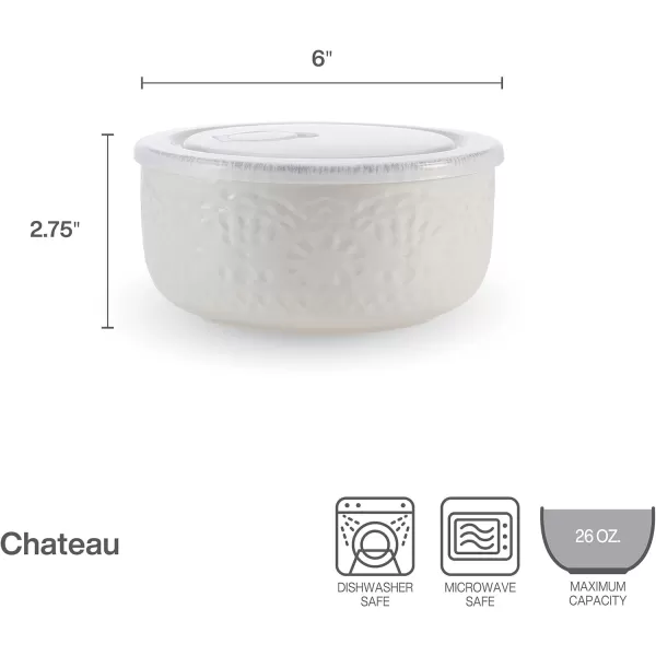 Pfaltzgraff Chateau Storage Bowls, 6 inch, Cream