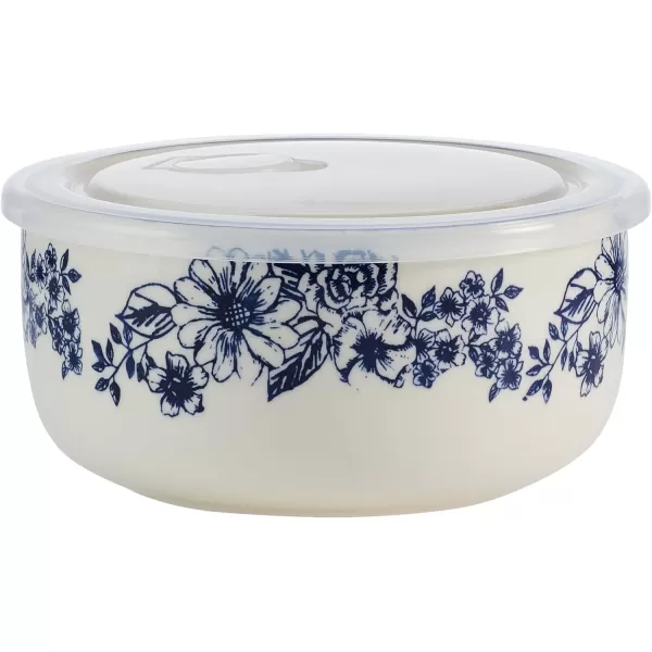 Pfaltzgraff Gabriela Blue Floral Set of 2 Pasta Bowls, 8 Inch, Blue and White