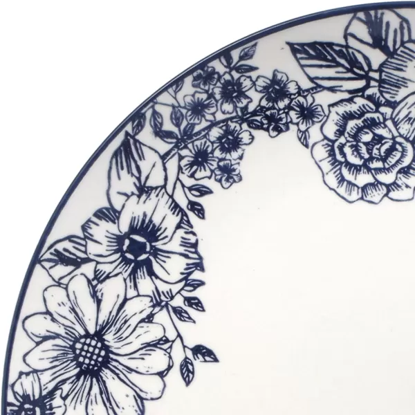 Pfaltzgraff Gabriela Blue Floral Set of 2 Pasta Bowls, 8 Inch, Blue and White