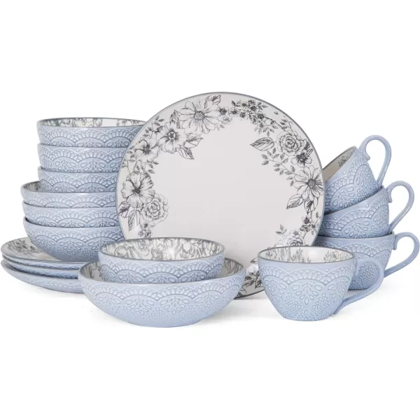 Pfaltzgraff Gabriela Gray 16-Piece Stoneware Dinnerware Set, Service for 4 - ,Gabriela Grey