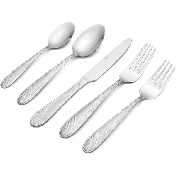 Pfaltzgraff Garland Frost 20-Piece Stainless Steel Flatware Set, Service for 4
