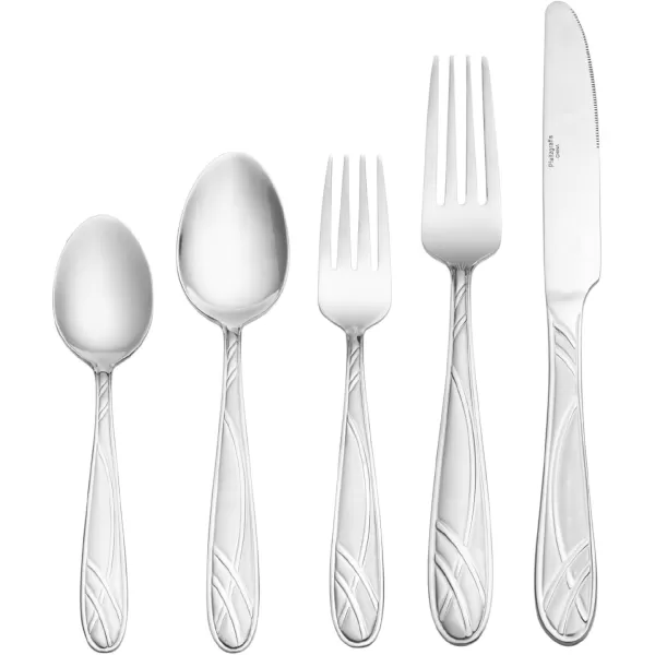Pfaltzgraff Garland Frost 20-Piece Stainless Steel Flatware Set, Service for 4