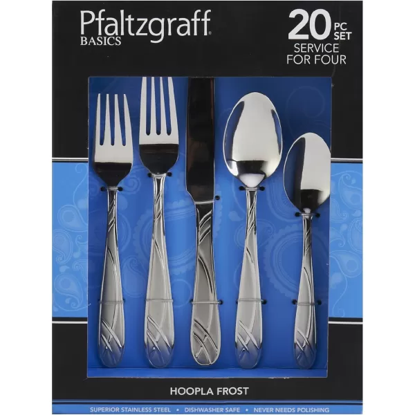 Pfaltzgraff Garland Frost 20-Piece Stainless Steel Flatware Set, Service for 4