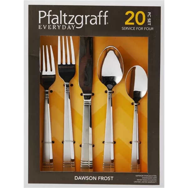 Pfaltzgraff Garland Frost 20-Piece Stainless Steel Flatware Set, Service for 4