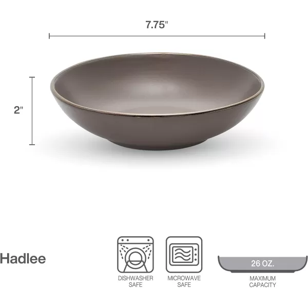 Pfaltzgraff Hadlee Grey Set of 4 Pasta Bowls, 7.75 Inch