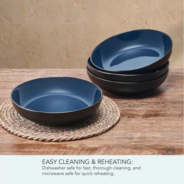 Pfaltzgraff Hadlee Grey Set of 4 Pasta Bowls, 7.75 Inch