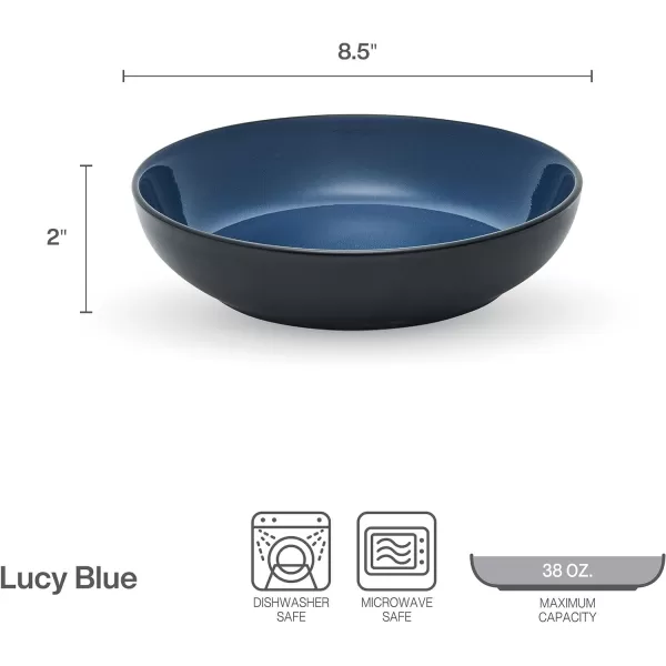 Pfaltzgraff Hadlee Grey Set of 4 Pasta Bowls, 7.75 Inch
