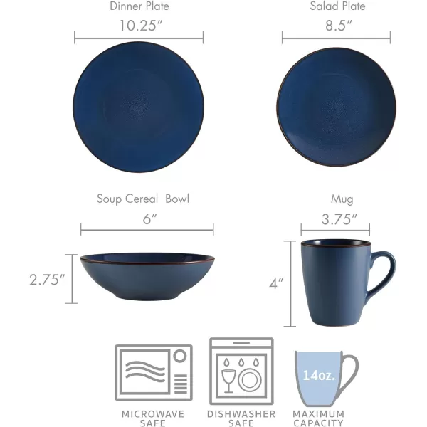 Pfaltzgraff Pierce 16-Piece Dinnerware Set, Service for 4, Blue