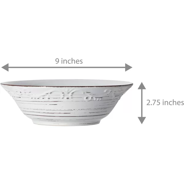 Pfaltzgraff Trellis Serving Bowls, Set of 3, White