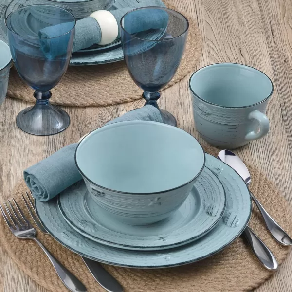 Pfaltzgraff Trellis White 16-Piece Dinnerware Set, Service for 4, Distressed White