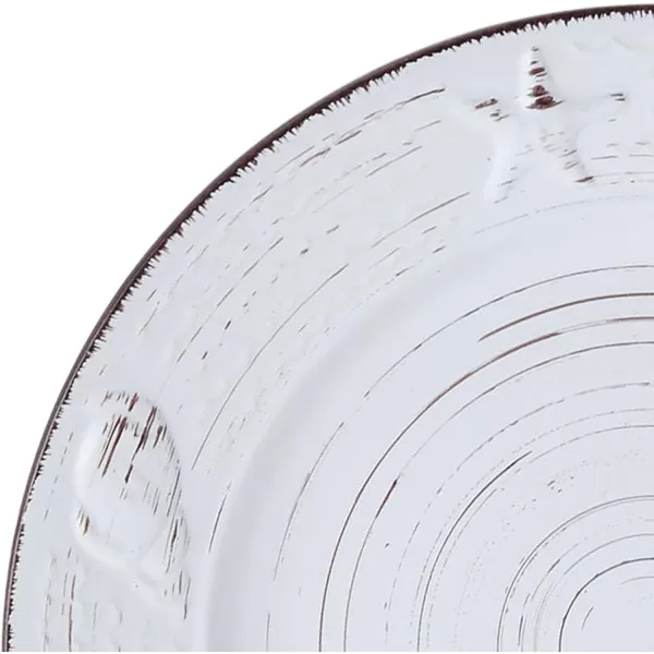 Pfaltzgraff Trellis White 16-Piece Dinnerware Set, Service for 4, Distressed White