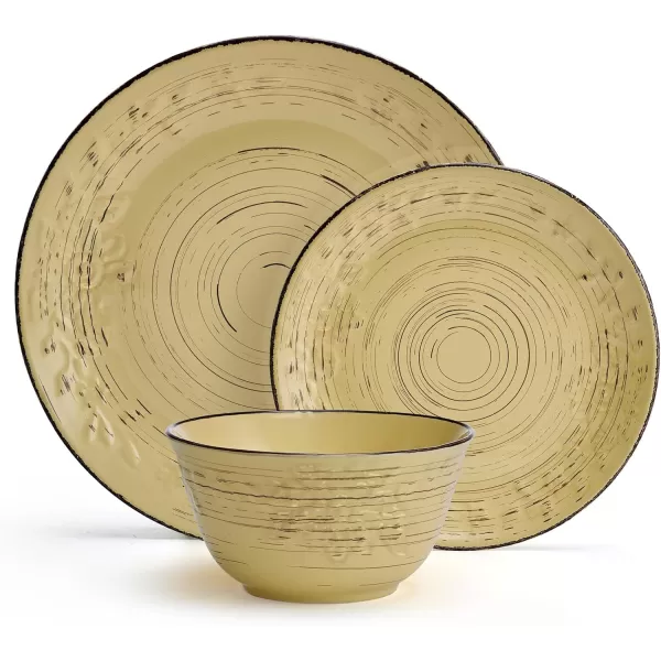 Pfaltzgraff Trellis White 16-Piece Dinnerware Set, Service for 4, Distressed White
