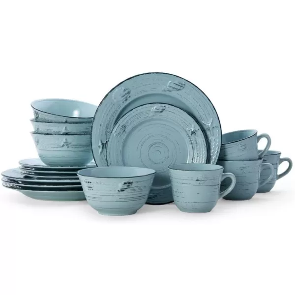Pfaltzgraff Trellis White 16-Piece Dinnerware Set, Service for 4, Distressed White