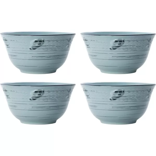 Pfaltzgraff Trellis White 16-Piece Dinnerware Set, Service for 4, Distressed White