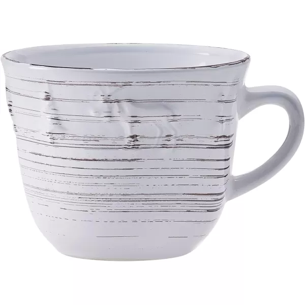 Pfaltzgraff Trellis White 16-Piece Dinnerware Set, Service for 4, Distressed White