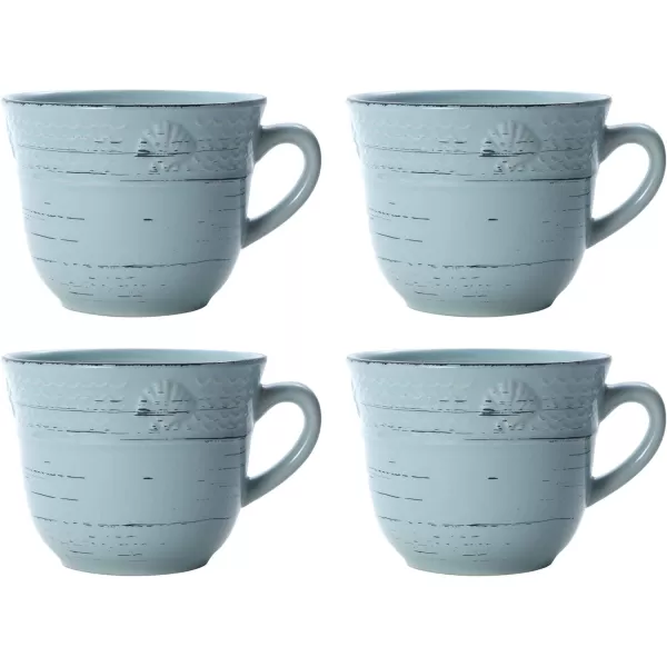 Pfaltzgraff Trellis White 16-Piece Dinnerware Set, Service for 4, Distressed White