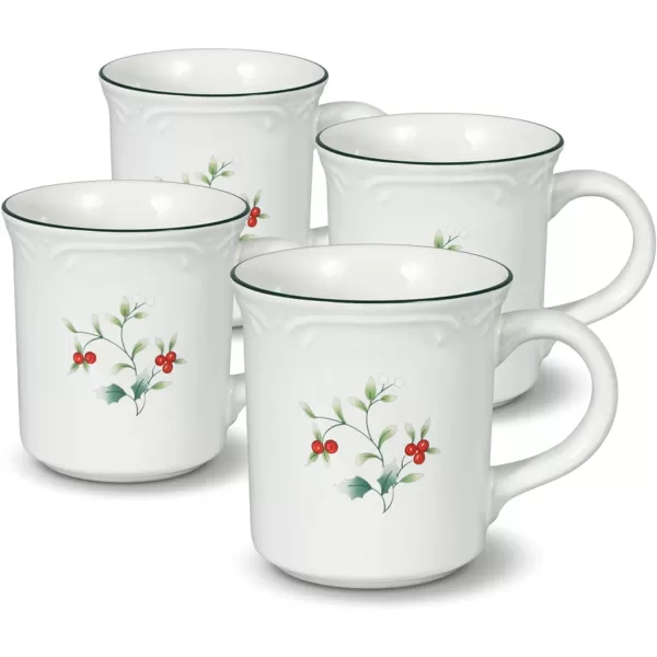 Pfaltzgraff Winterberry 12-Ounce Coffee Mugs, Set of 4 -