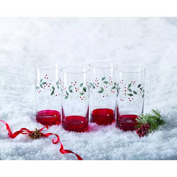 Pfaltzgraff Winterberry Harmony/Peace/Cheer/Joy Wine Glasses 