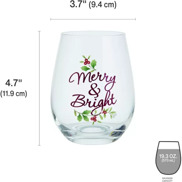 Pfaltzgraff Winterberry Harmony/Peace/Cheer/Joy Wine Glasses 