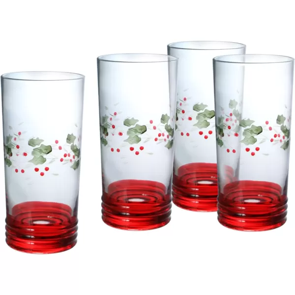 Pfaltzgraff Winterberry Harmony/Peace/Cheer/Joy Wine Glasses 