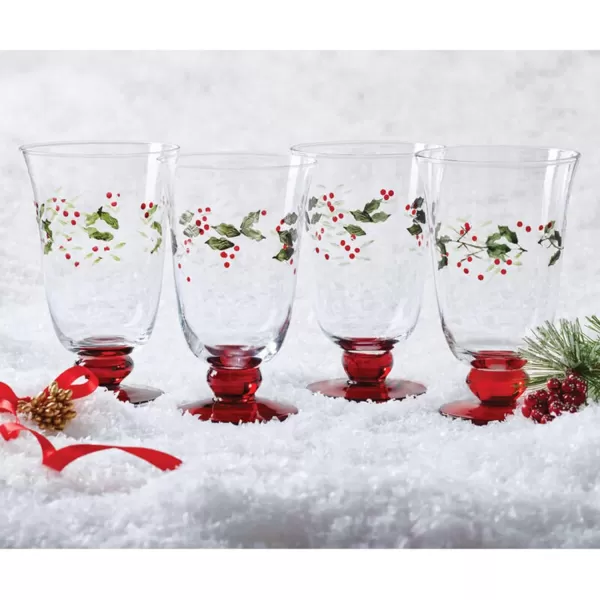 Pfaltzgraff Winterberry Harmony/Peace/Cheer/Joy Wine Glasses 