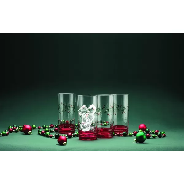 Pfaltzgraff Winterberry Harmony/Peace/Cheer/Joy Wine Glasses 