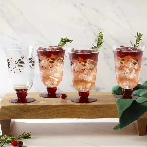 Pfaltzgraff Winterberry Harmony/Peace/Cheer/Joy Wine Glasses 