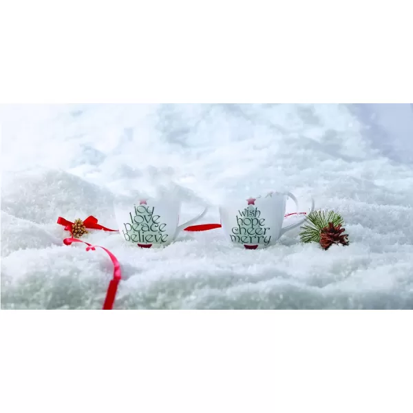 Pfaltzgraff Winterberry Holiday Porcelain Mugs, 2 Count , Multicolor, 20 fluid ounces