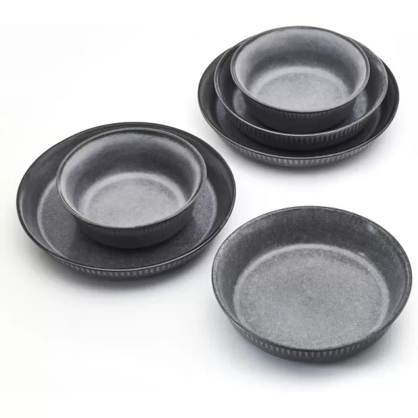 Pfaltzgraff Amara Smoke 6 Piece Dinnerware Bowl Set, Service for 2, Smoke