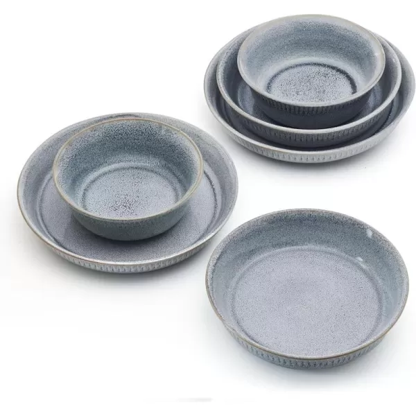 Pfaltzgraff Amara Smoke 6 Piece Dinnerware Bowl Set, Service for 2, Smoke