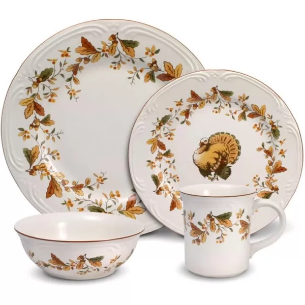 Pfaltzgraff Autumn Berry 16 Piece Dinnerware Set, Service for 4, Multi Colored
