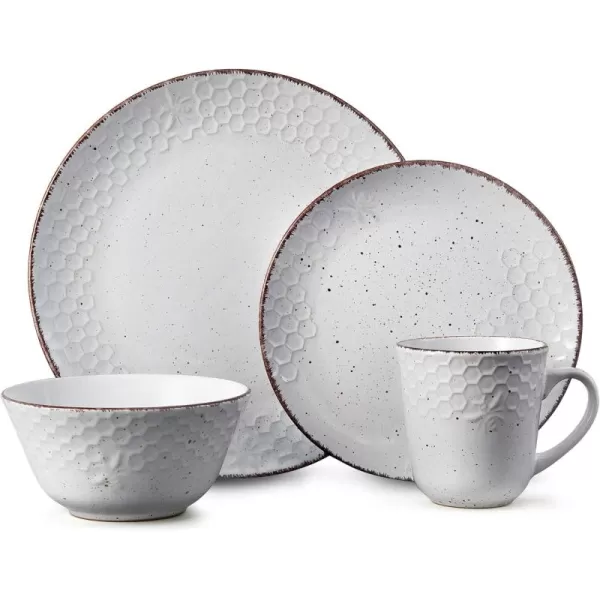 Pfaltzgraff Bumble Bee 16-Piece Dinnerware Set, White
