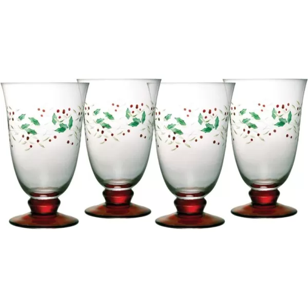 Pfaltzgraff Winterberry Harmony/Peace/Cheer/Joy Wine Glasses 