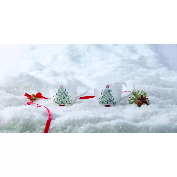 Pfaltzgraff Winterberry Christmas Cheer Mugs, 2 Count , Assorted