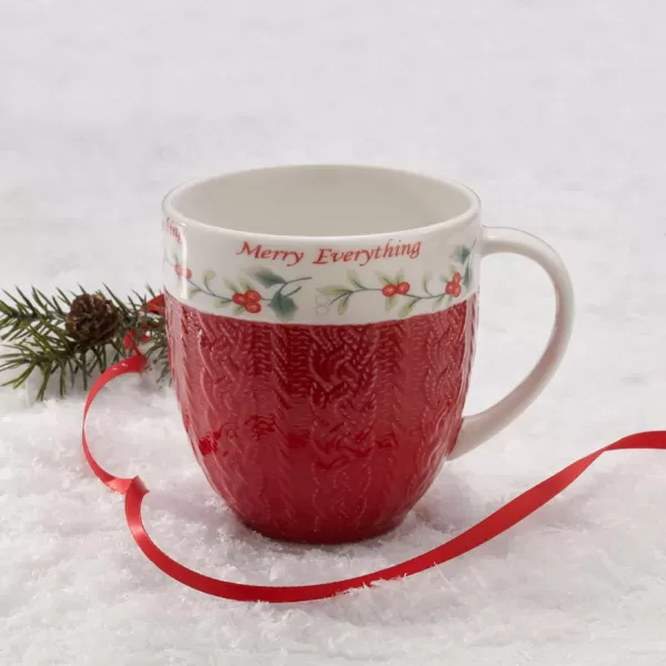 Pfaltzgraff Winterberry Christmas Cheer Mugs, 2 Count , Assorted